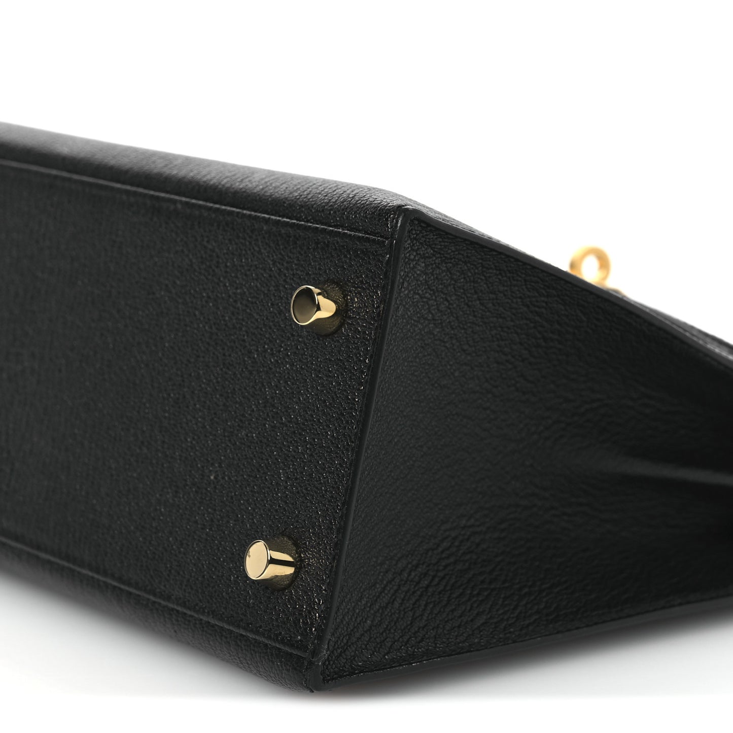 Chevre Mysore Horseshoe Kelly Sellier 25 Black Rose Pourpre