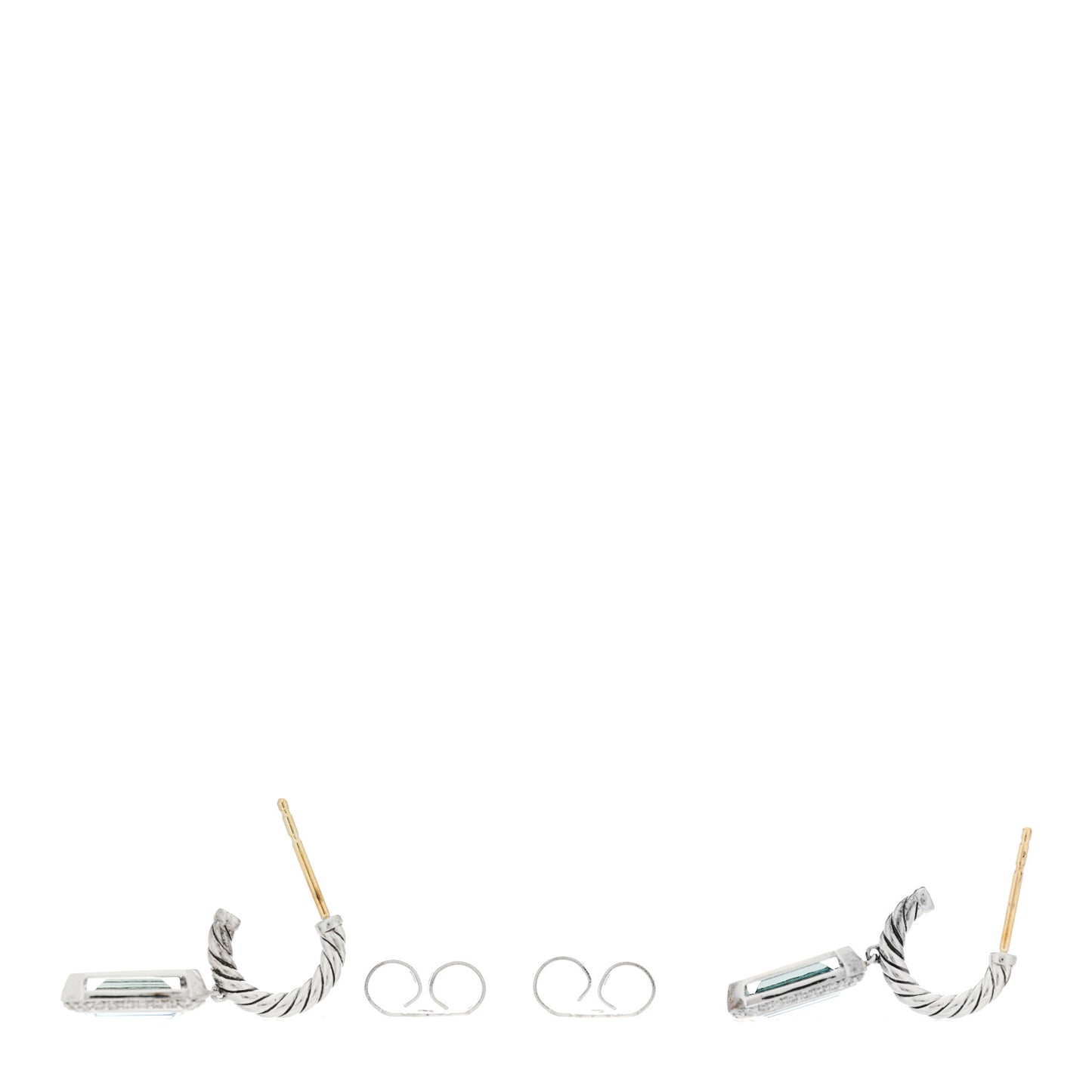 Sterling Silver Diamond Blue Topaz Novella Drop Earrings