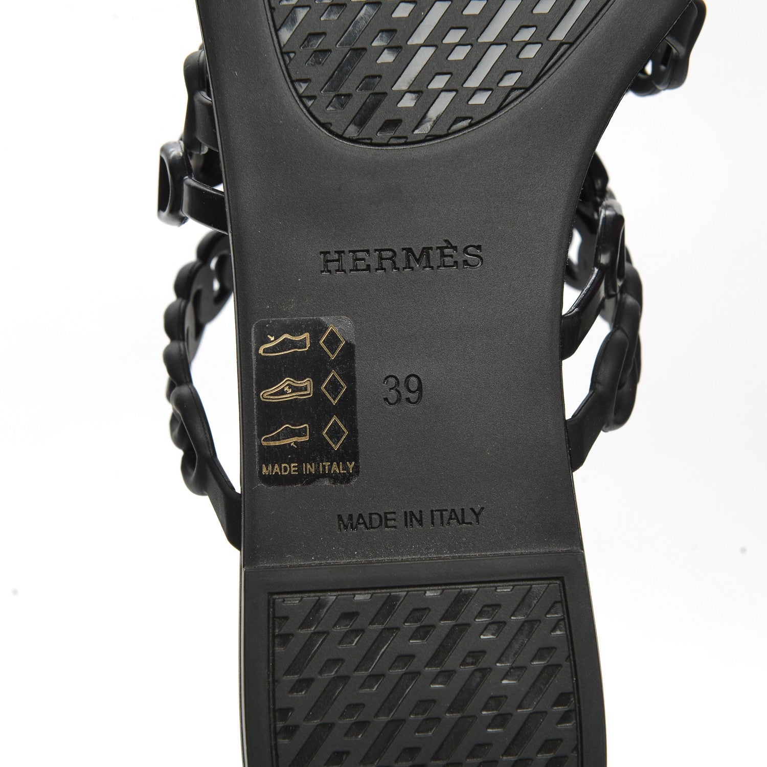 Hermes Rubber Chaine d'Ancre Nude Sandals 39 Black 7 of 7