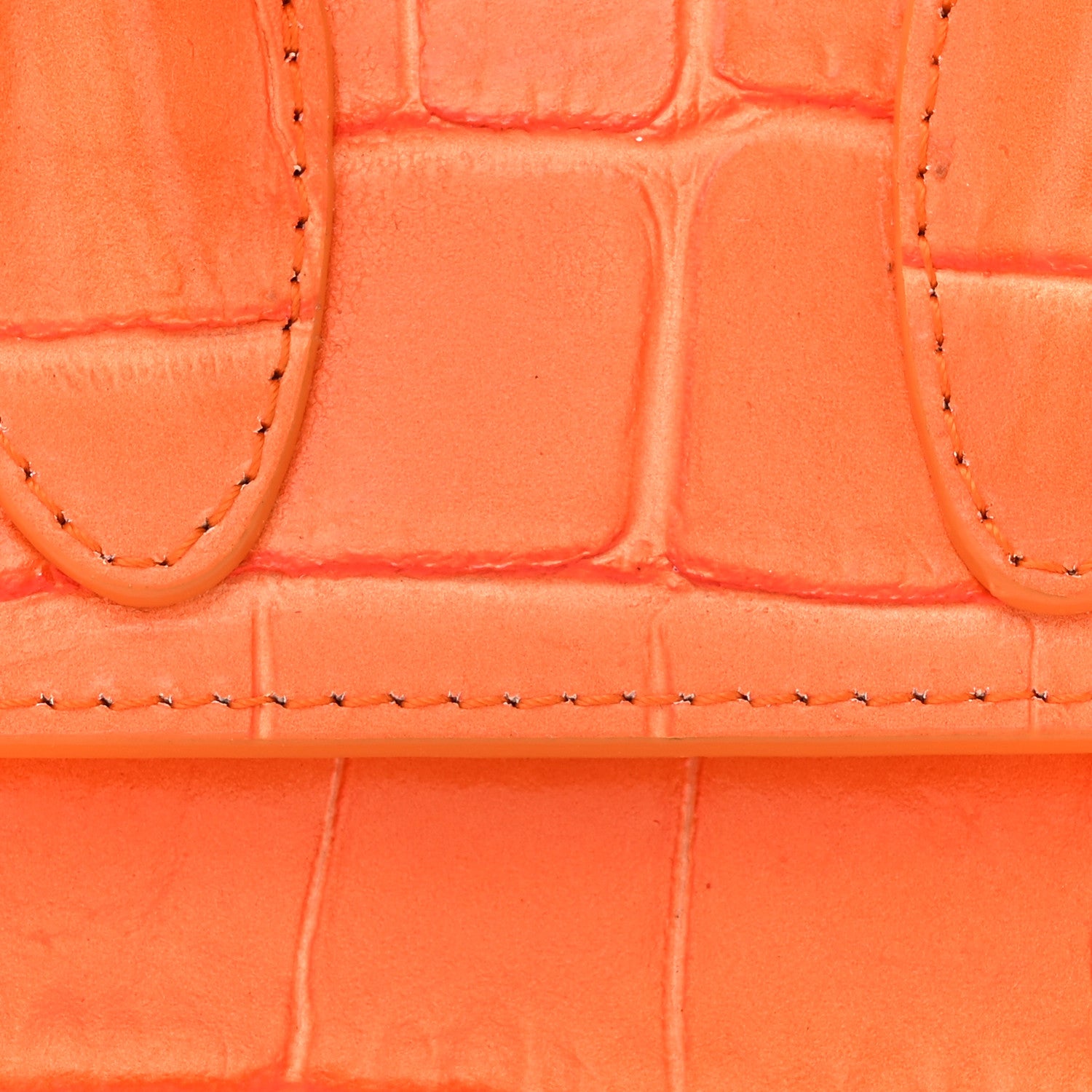 Jacquemus Calfskin Crocodile Embossed Le Chiquito Orange 7 of 16
