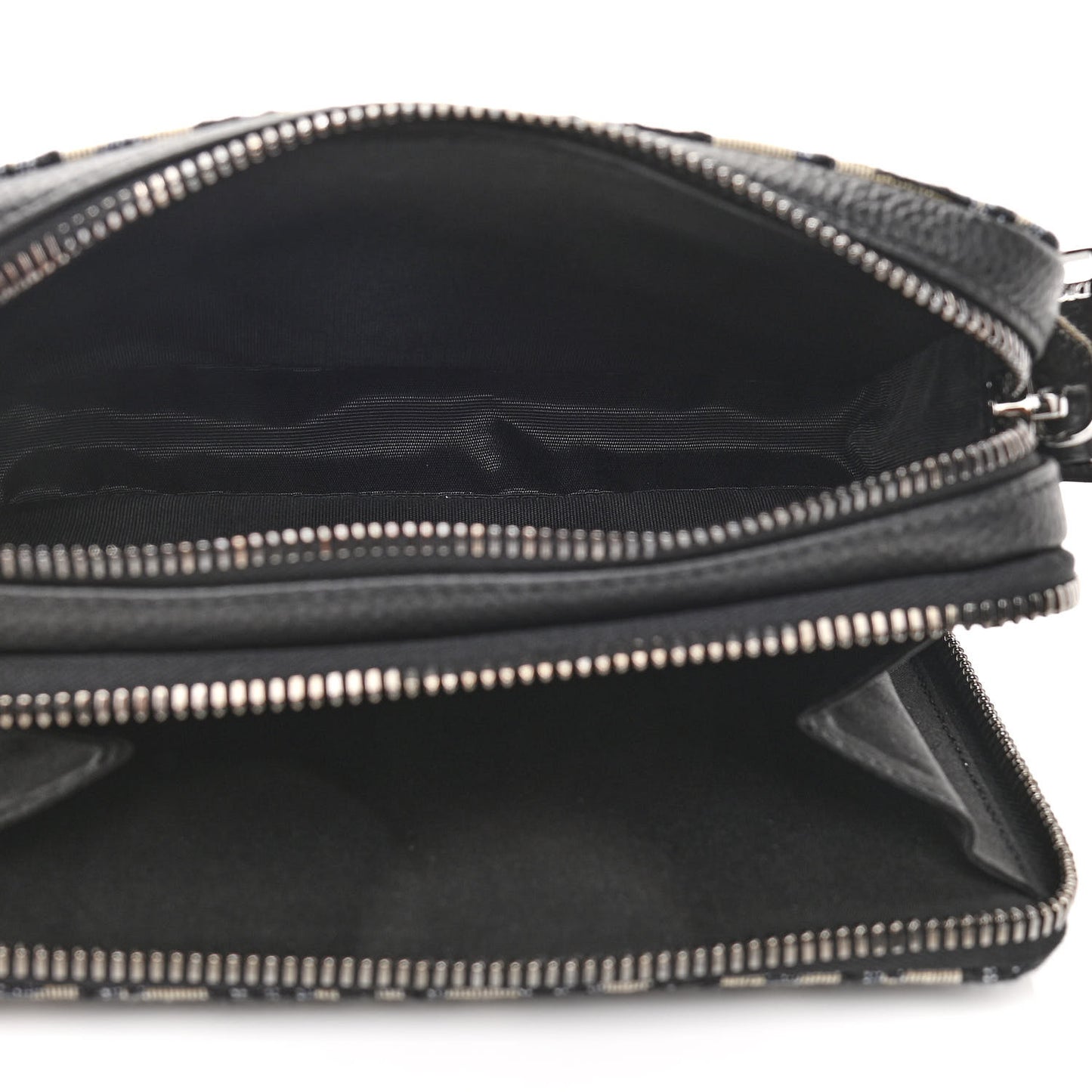 X KENNY SCHARF Oblique Canvas Embroidered Patches Crossbody Charcoal