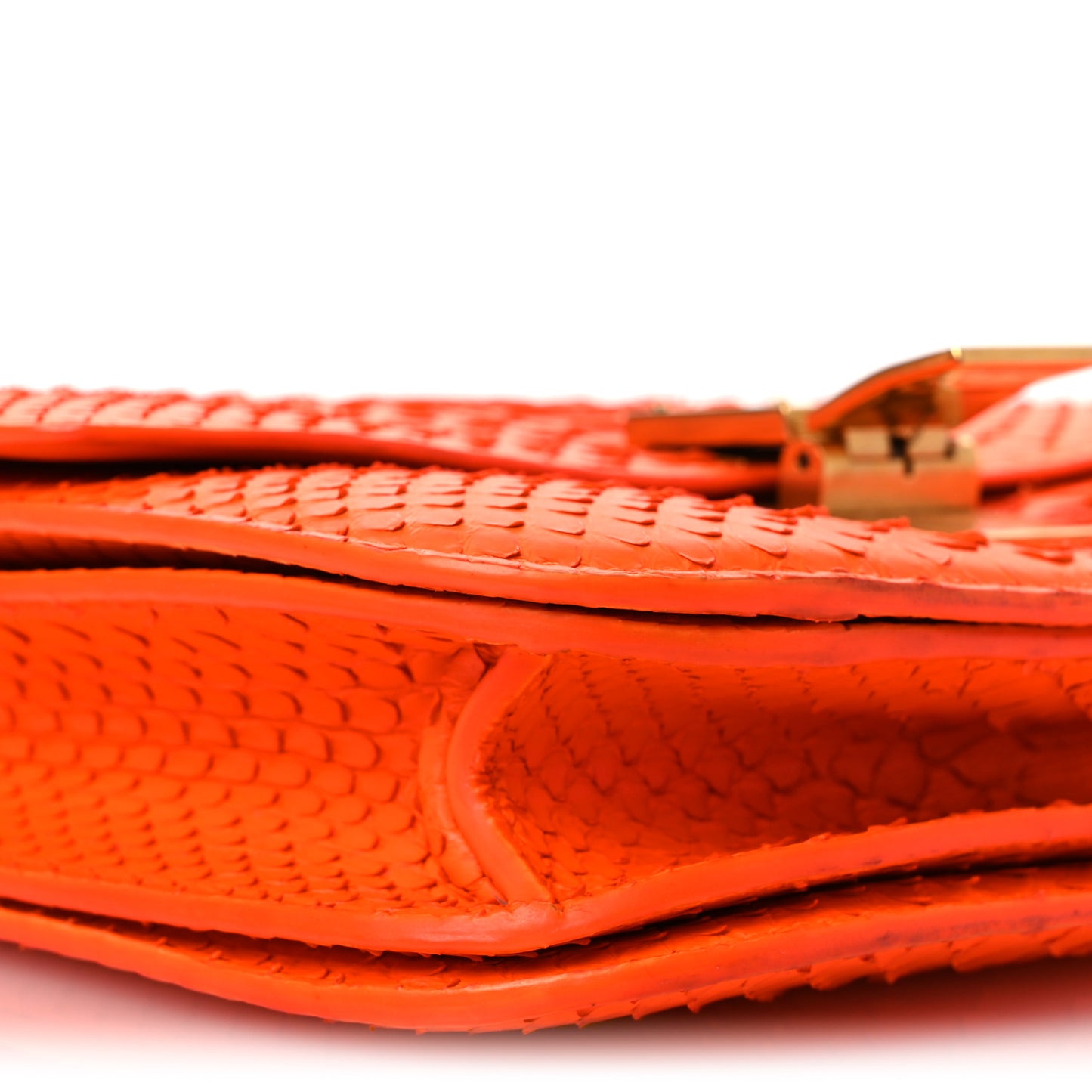 Snakeskin Medium Classic Box Flap Orange