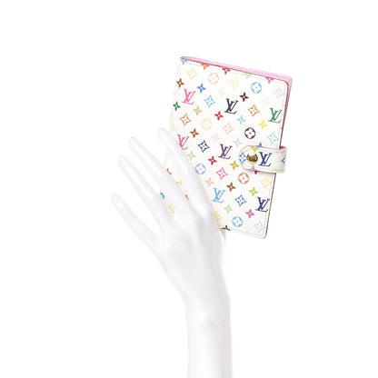 Louis Vuitton Monogram Multicolor Small Ring Agenda Cover White Litchi 2 of 12