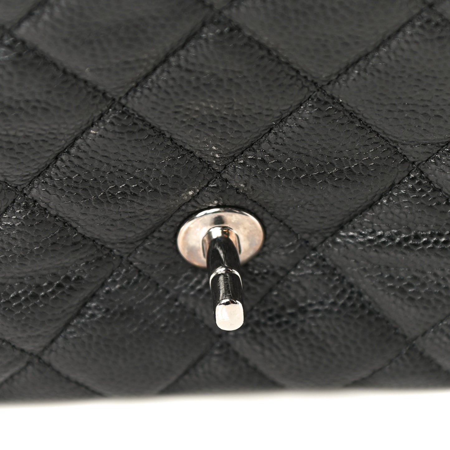 Caviar Quilted Clutch With Chain Flap Black
