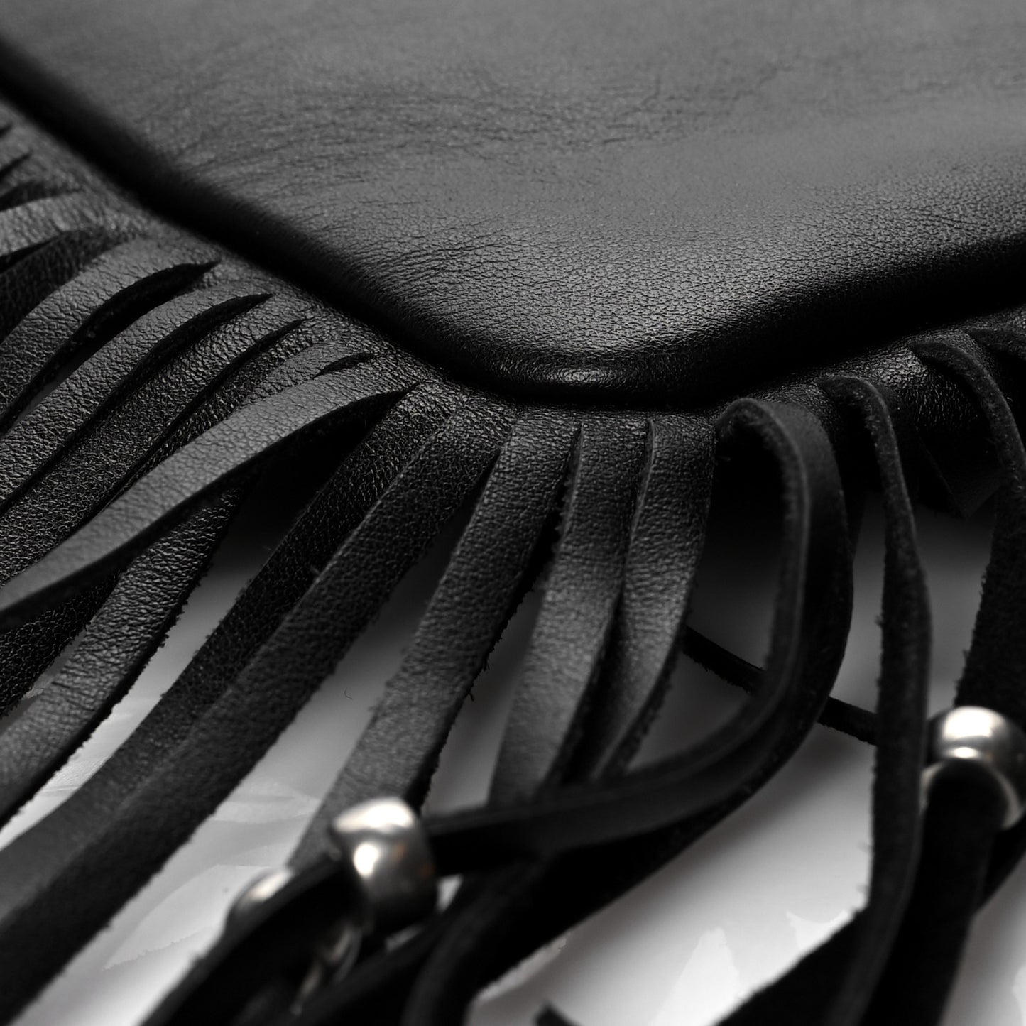 Calfskin Monogram Fringe Pouch Black