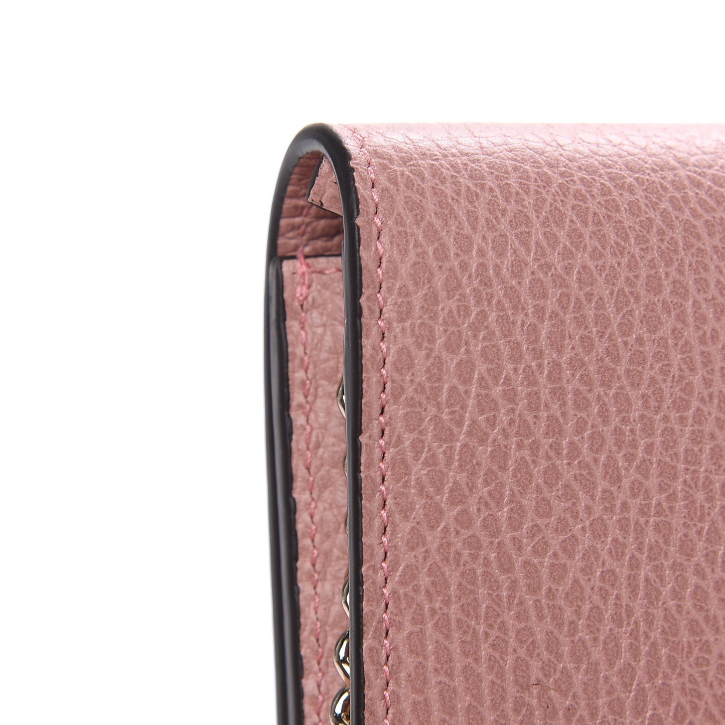 Dollar Calfskin Medium Betty Chain Wallet Soft Pink