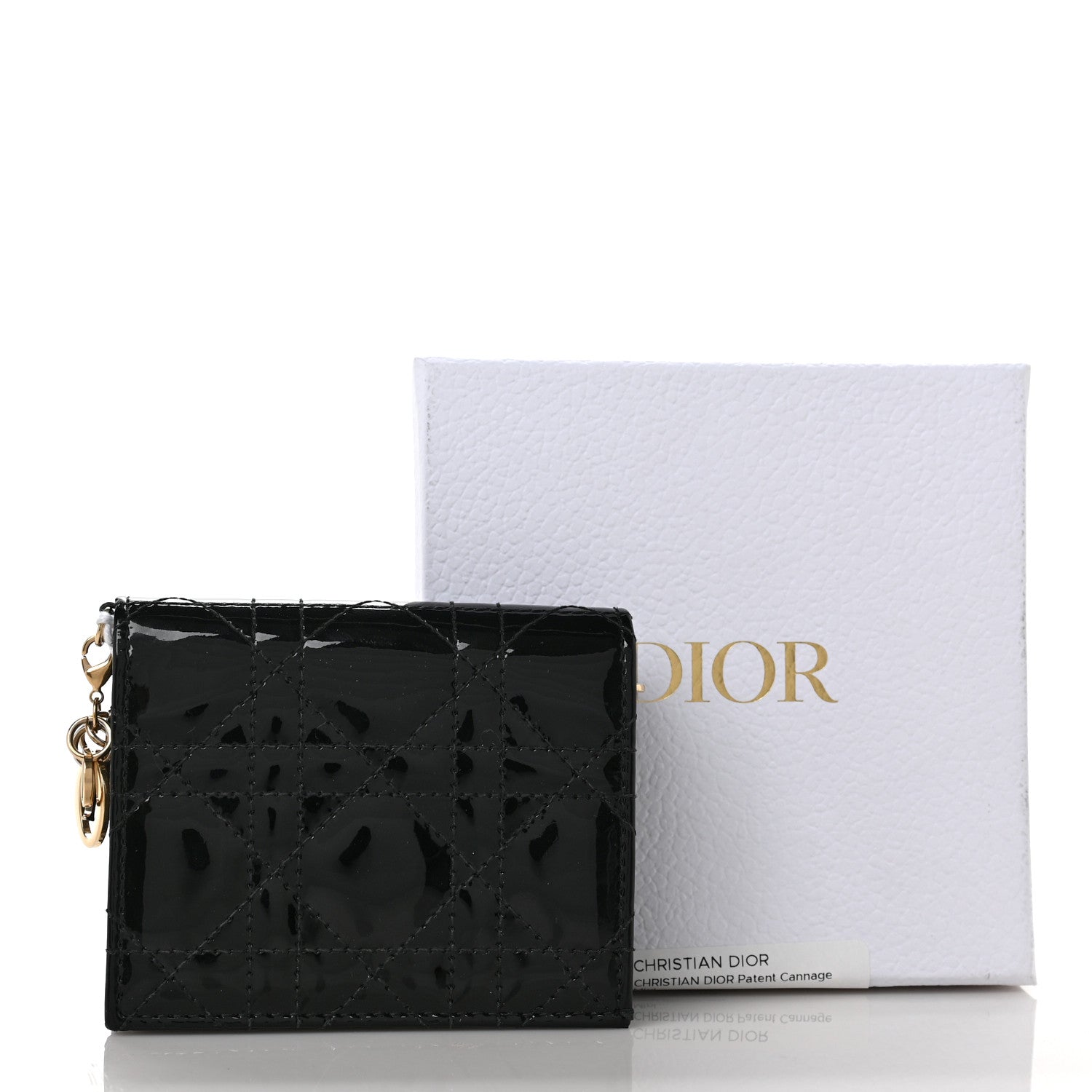 Christian Dior Patent Cannage Mini Lady Dior Wallet Black 9 of 9