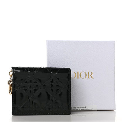 Christian Dior Patent Cannage Mini Lady Dior Wallet Black 9 of 9