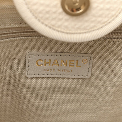 Chanel Mixed Fibers Medium Deauville Tote White 7 of 12