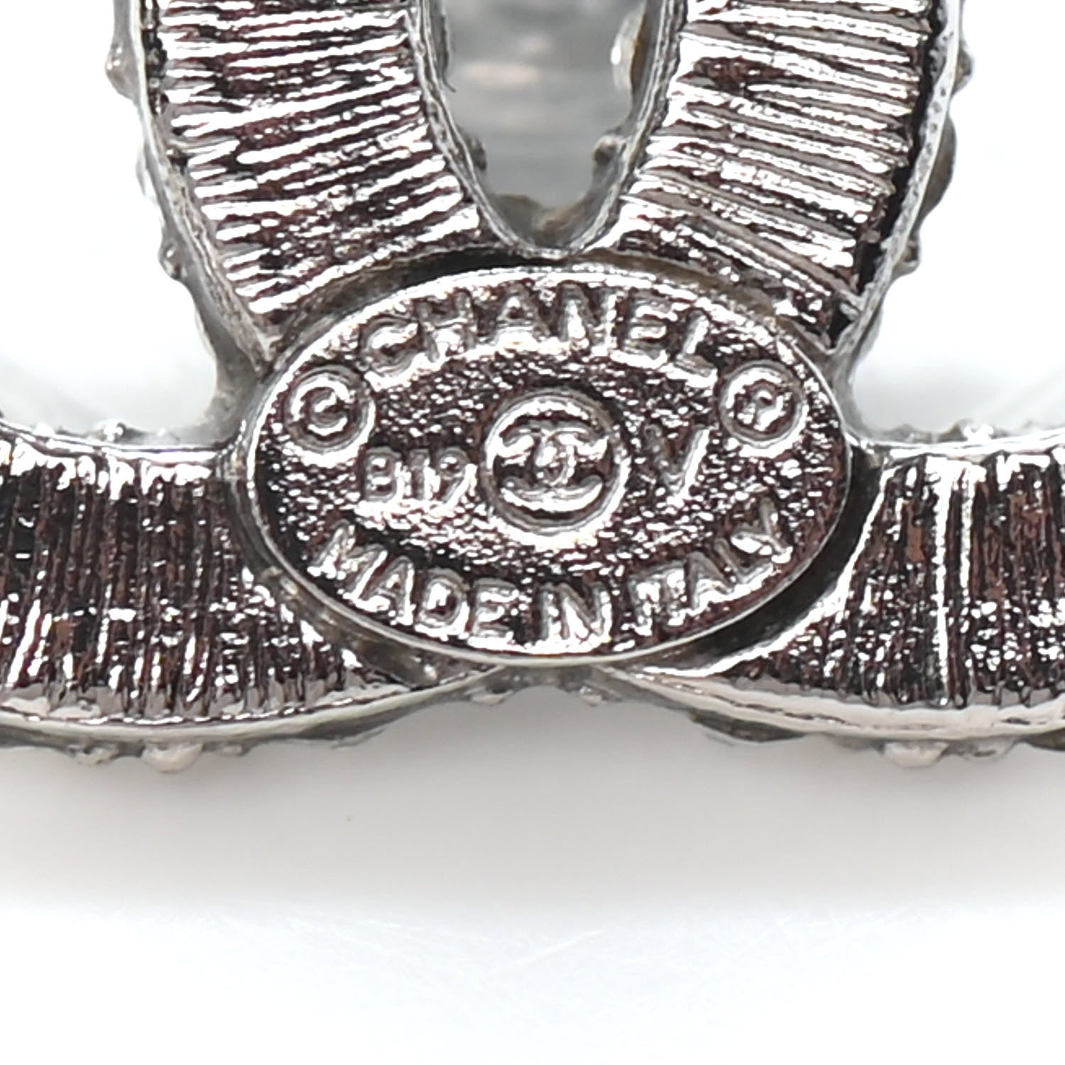 Chanel Crystal Mini CC Earrings Silver 4 of 4