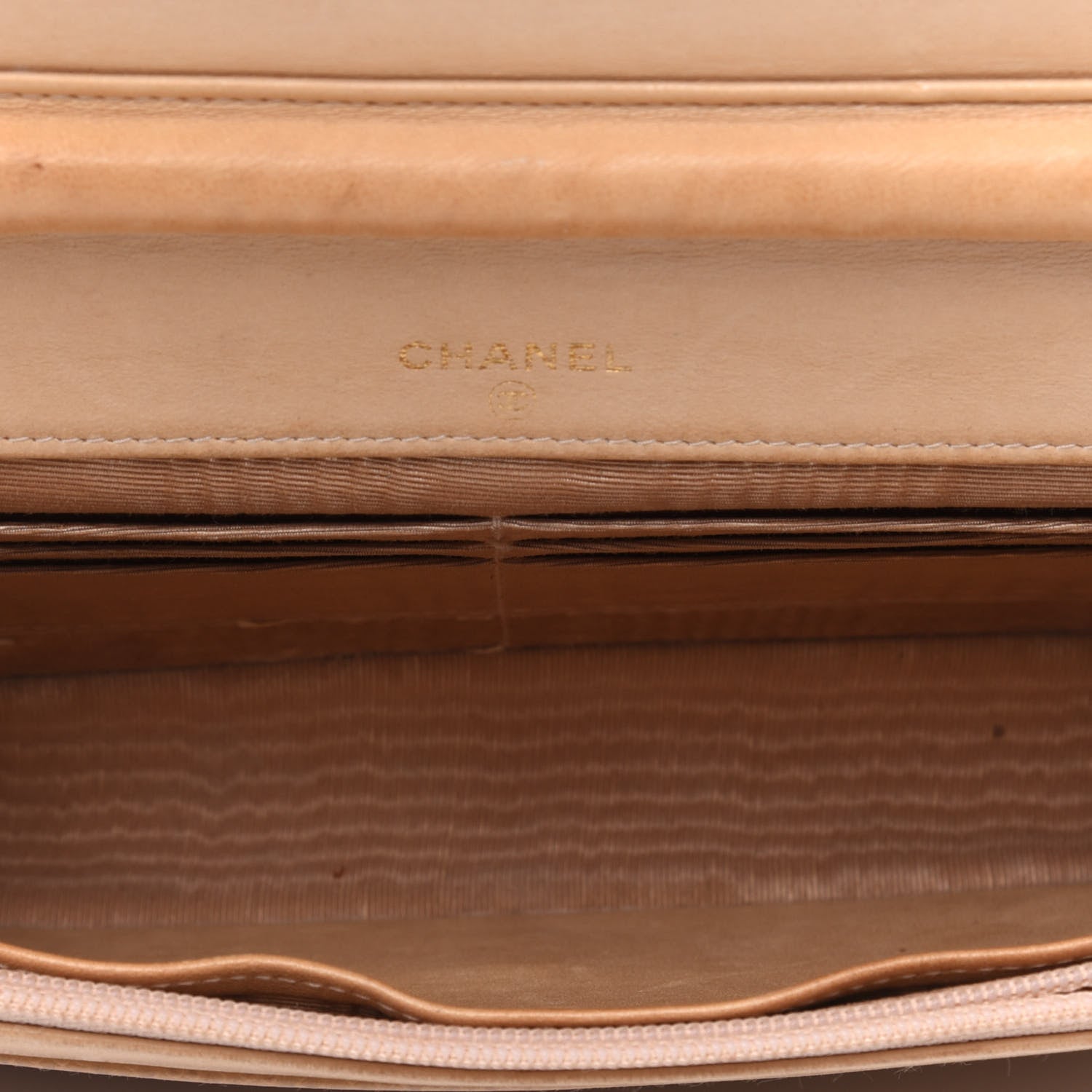 Chanel Caviar Timeless CC Wallet on Chain WOC Beige 5 of 22