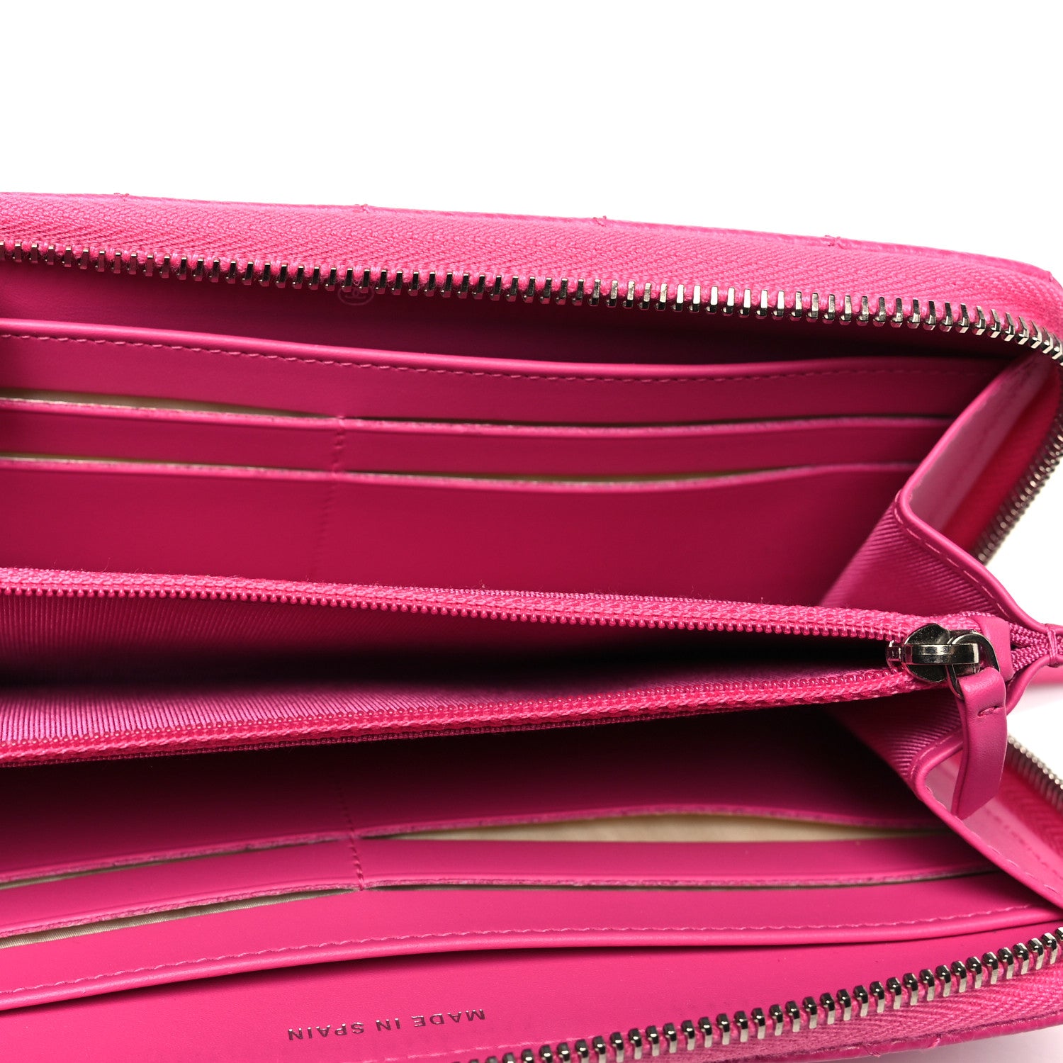 Chanel Caviar Quilted Large Gusset Zip Around Wallet Pink 5 of 9