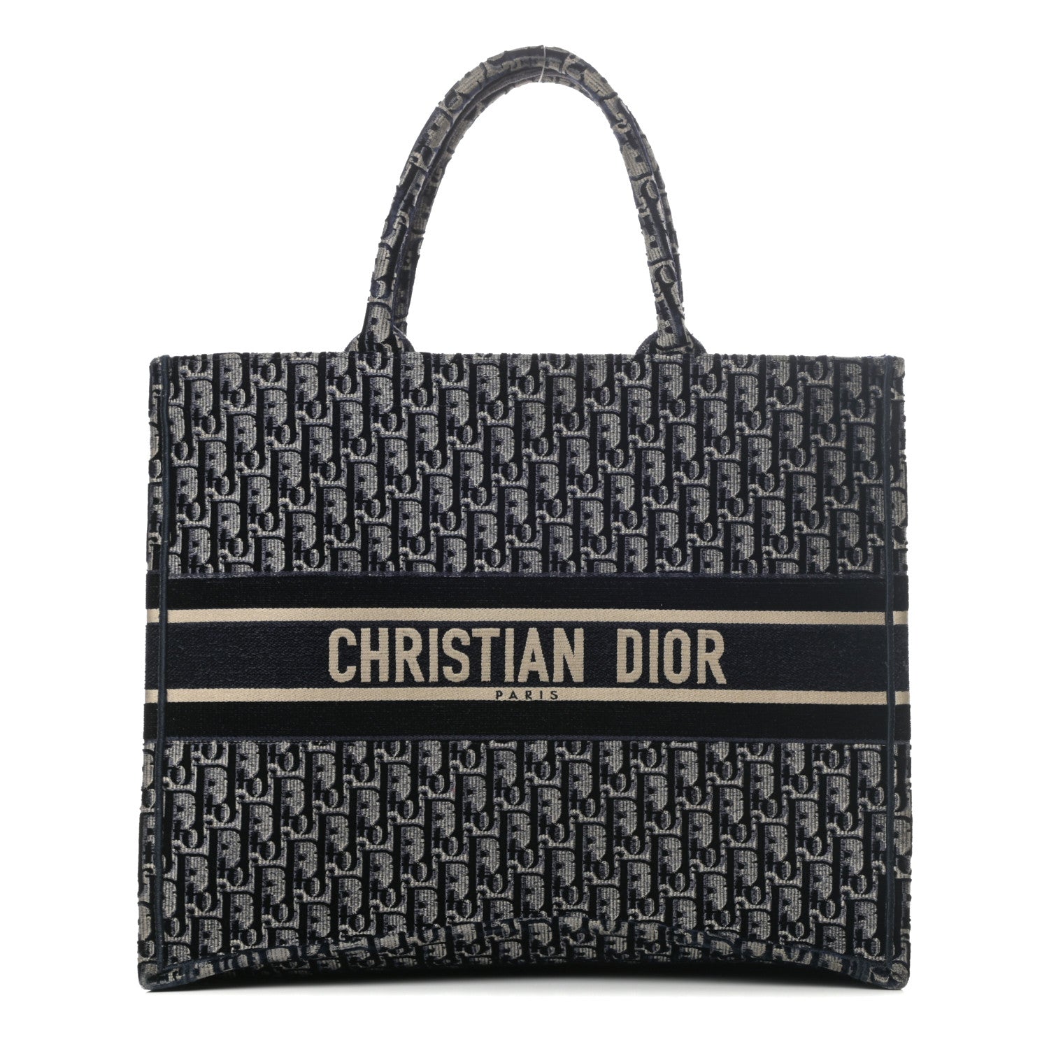 Christian Dior Oblique Velvet Book Tote Blue Multicolor 1 of 12