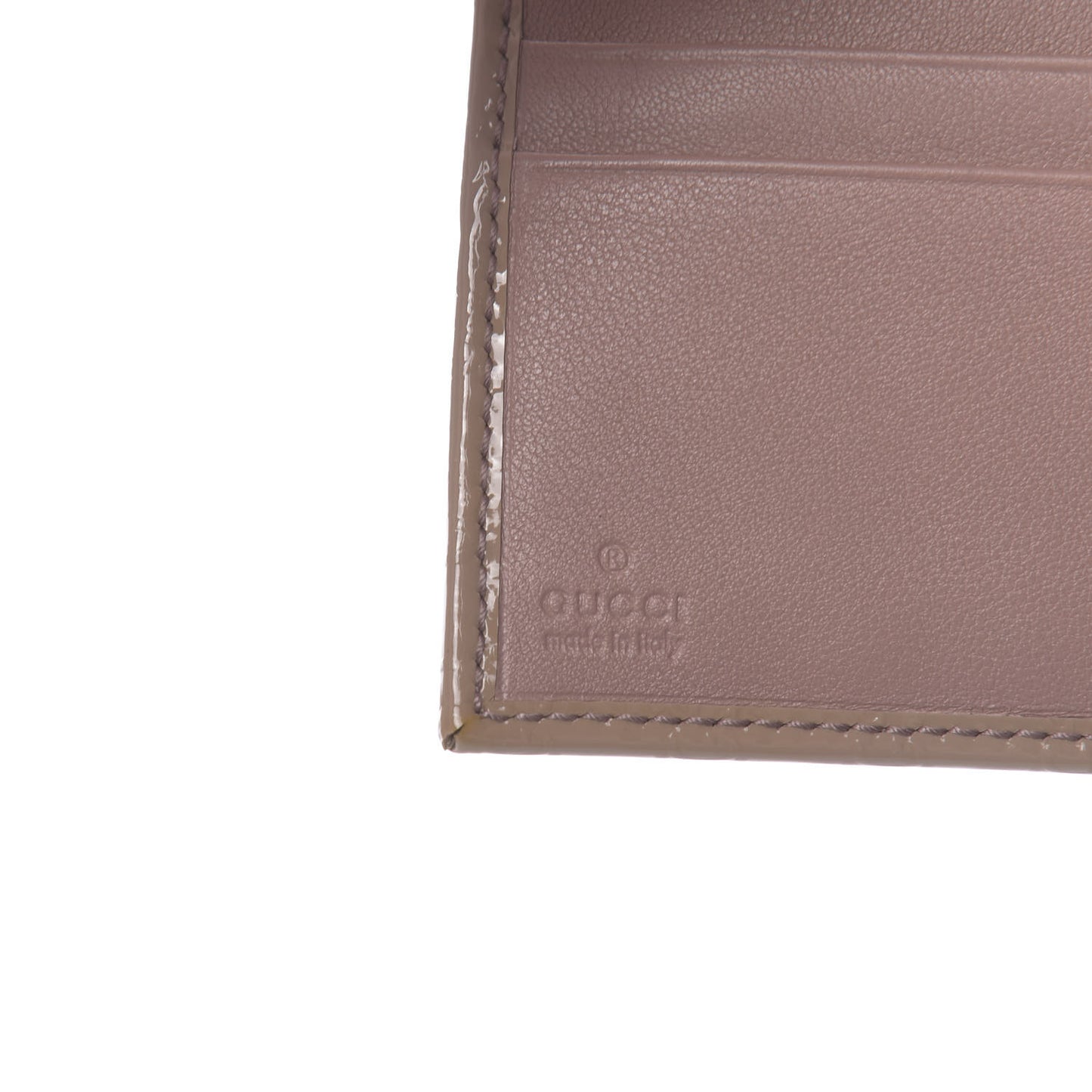 Patent Microguccissima Nice French Flap Wallet Dark Cipria