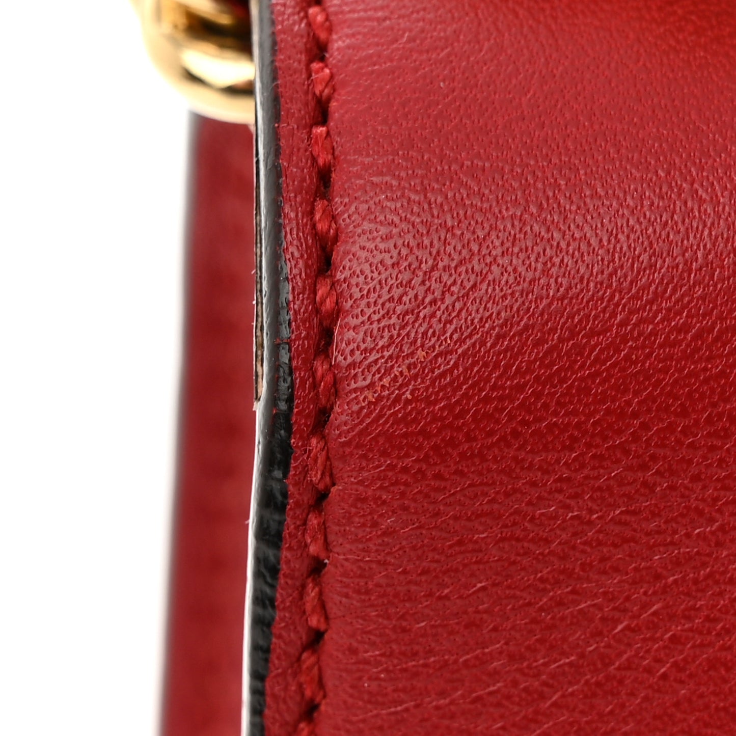 Moon Calfskin Bi-Color Medium Padlock Shoulder Bag New Rosette Hibiscus Red
