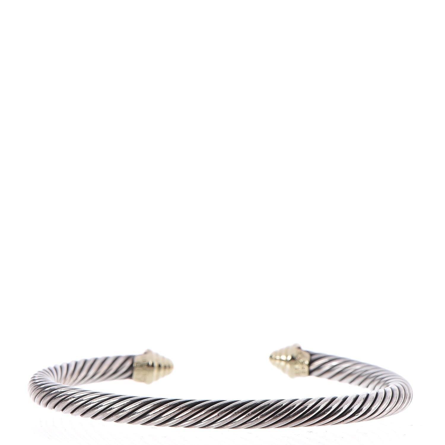 David Yurman Sterling Silver 14K Yellow Gold 5mm Cable Classics Bracelet 3 of 5
