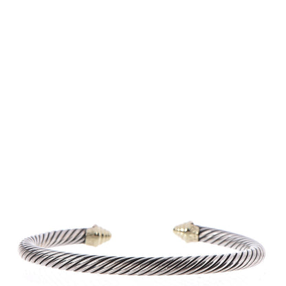 David Yurman Sterling Silver 14K Yellow Gold 5mm Cable Classics Bracelet 3 of 5