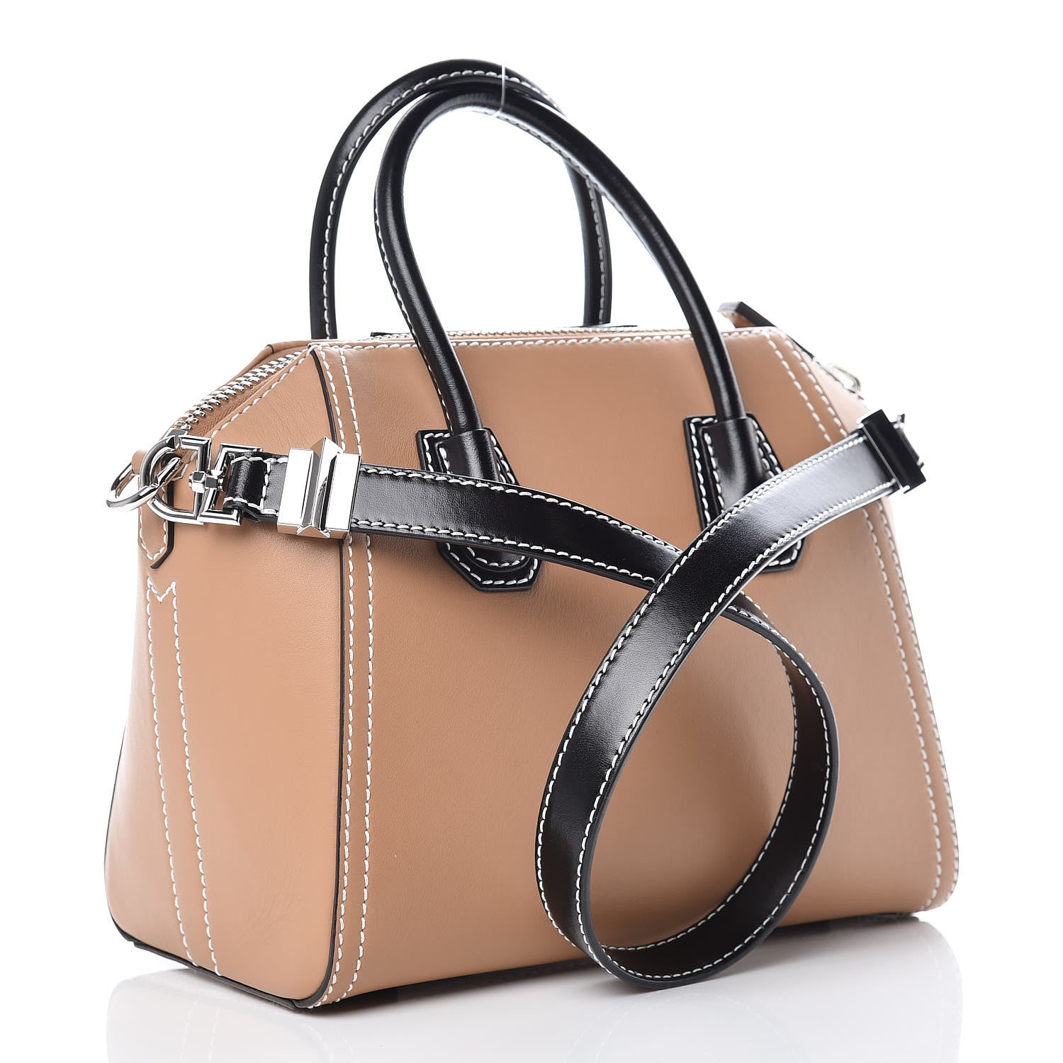 Givenchy Calfskin Small Topstitch Bi-Color Antigona Beige Black 4 of 10