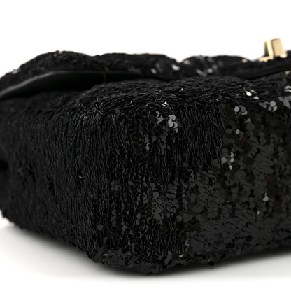 Chanel Sequin Quilted Small Single Flap Black 9 of 11