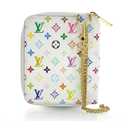 Louis Vuitton Monogram Multicolor Zippy Coin Purse Compact Wallet White 2 of 10