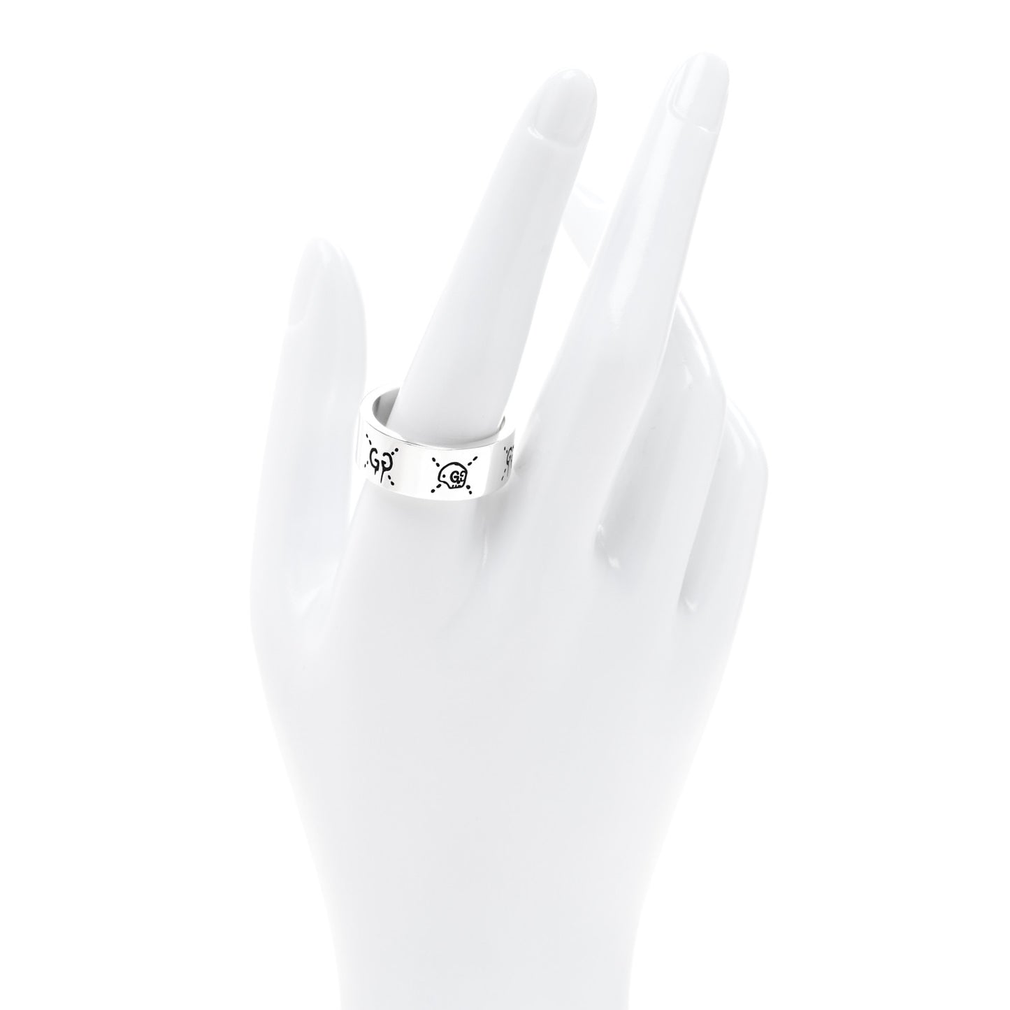 Sterling Silver GucciGhost Hamlet Skull Band Ring 64 10.75