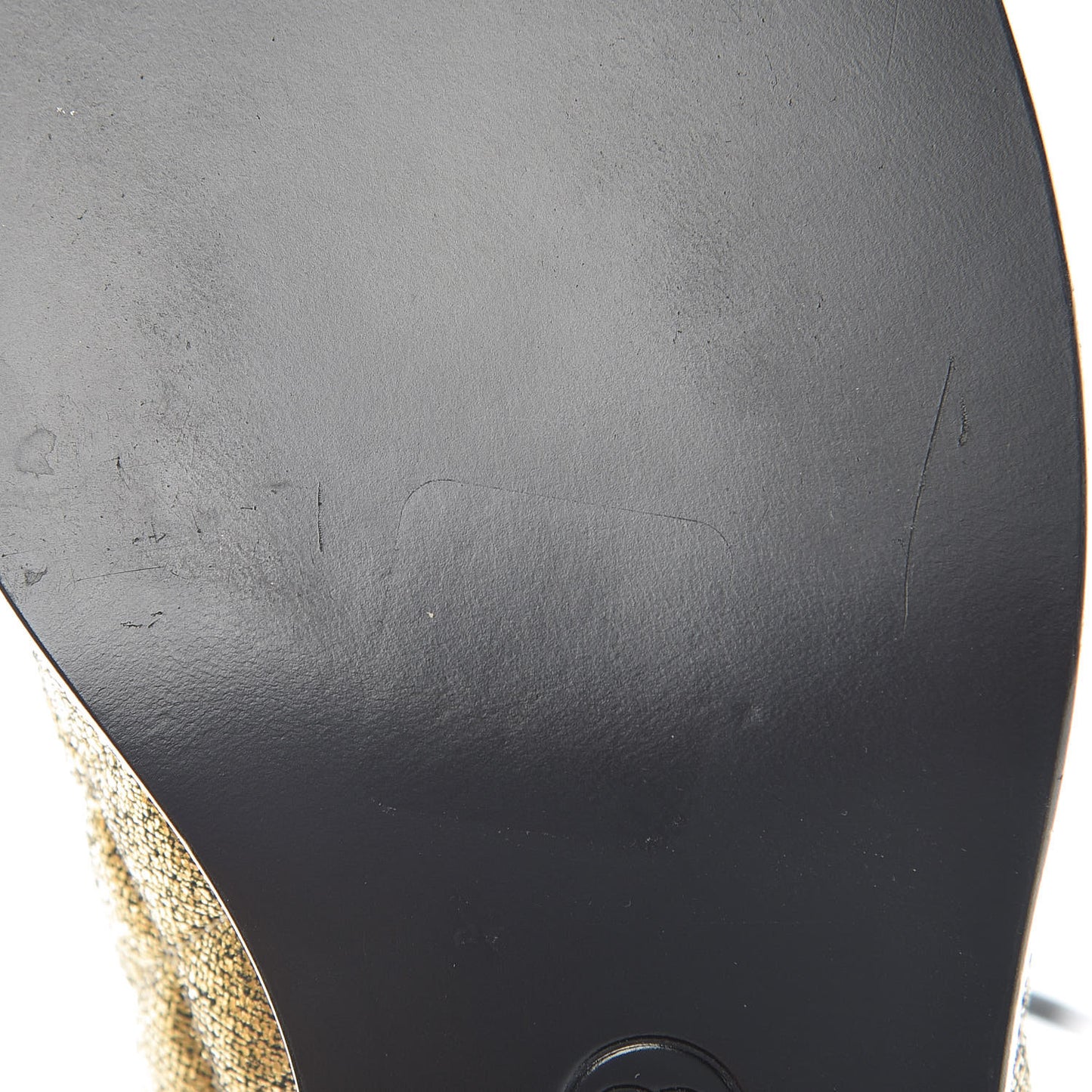Metallic Goatskin Cap Toe Short Boots 37 Gold Black