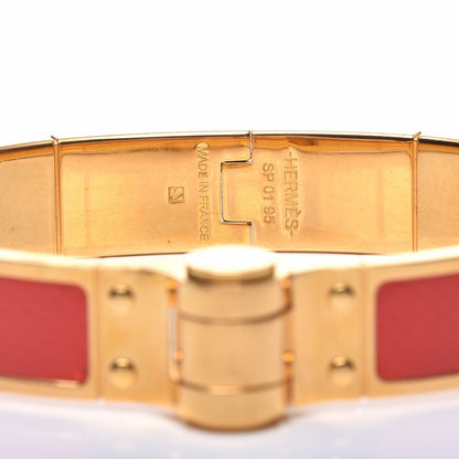 Hermes Epsom Charniere Uni Narrow Hinged Bracelet M Rose Jaipur 4 of 5