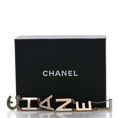 Chanel Metal Cha-Nel Logo Drop Earrings Gold 5 of 5