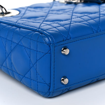 Christian Dior Lambskin Cannage Mini Lady Dior Blue 10 of 23
