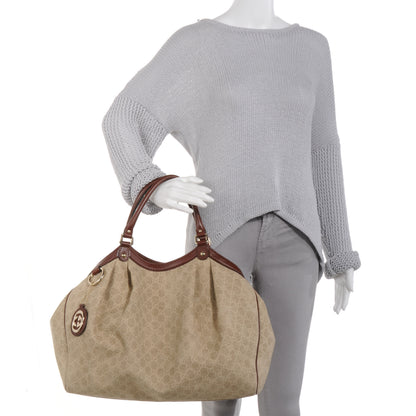 Gucci Monogram Large Cabinato Sukey Tote Brown 2 of 7