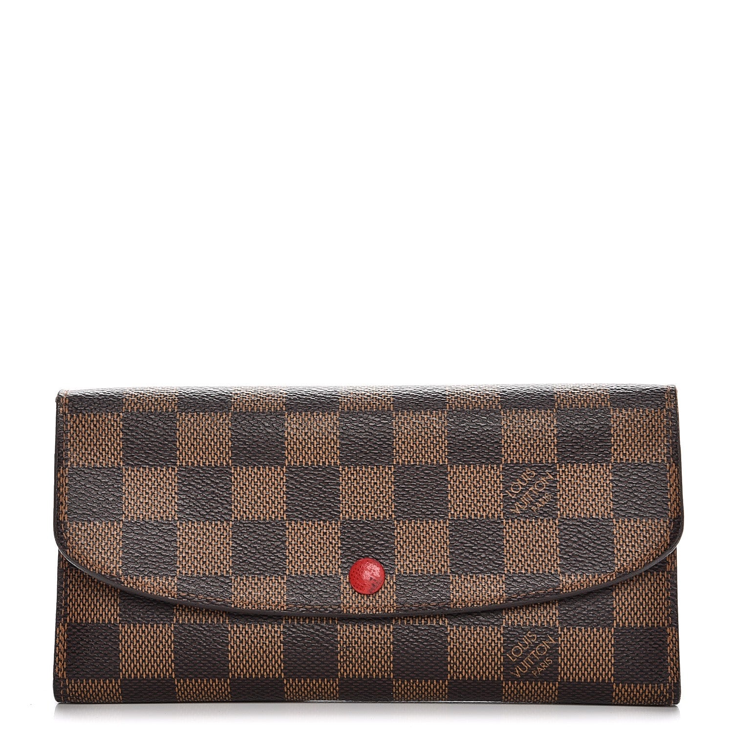 Louis Vuitton Damier Ebene Emilie Wallet Red 1 of 10