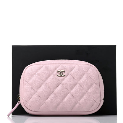 Chanel Caviar Quilted Small Curvy Pouch Cosmetic Case Light Pink 8 of 8