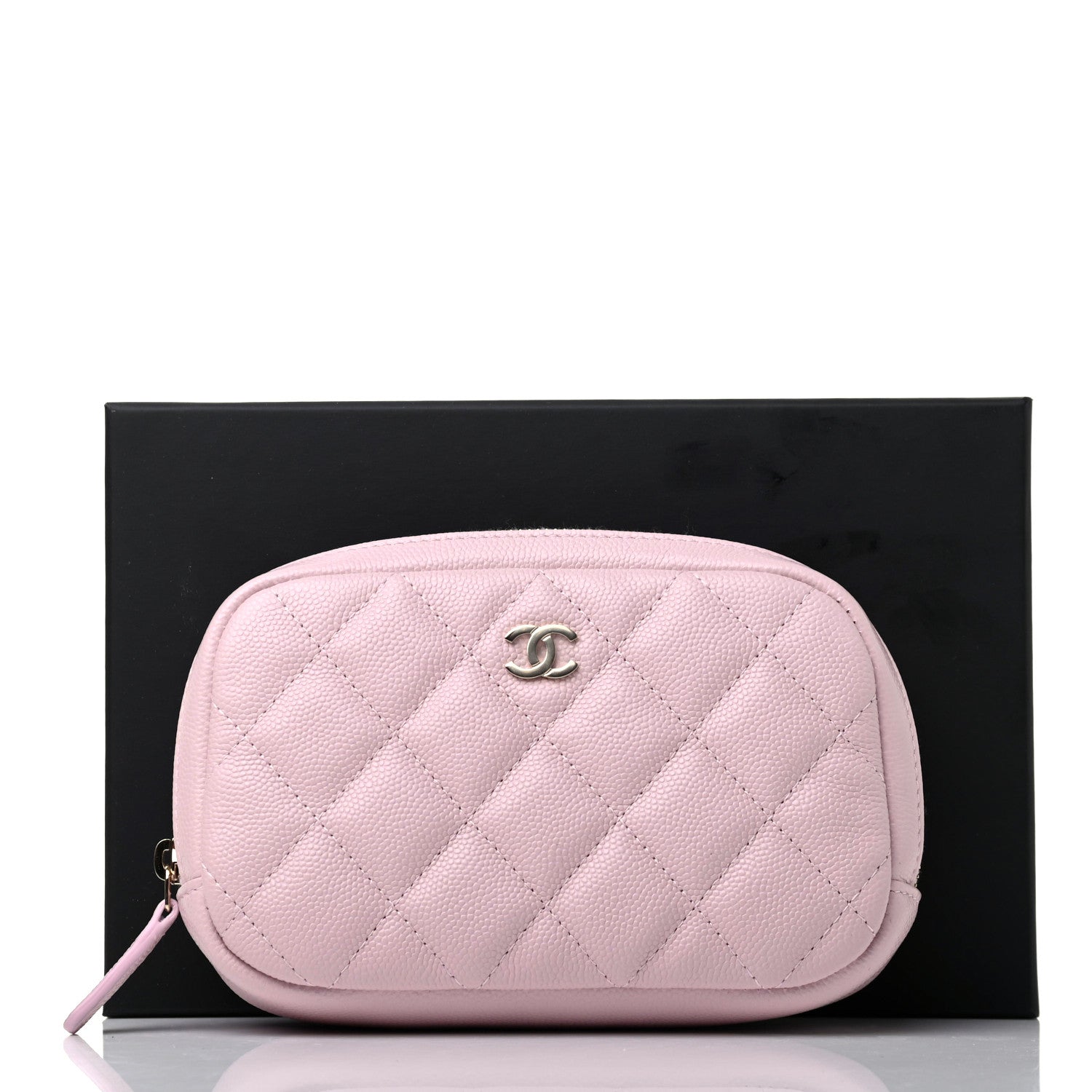 Chanel Caviar Quilted Small Curvy Pouch Cosmetic Case Light Pink 8 of 8