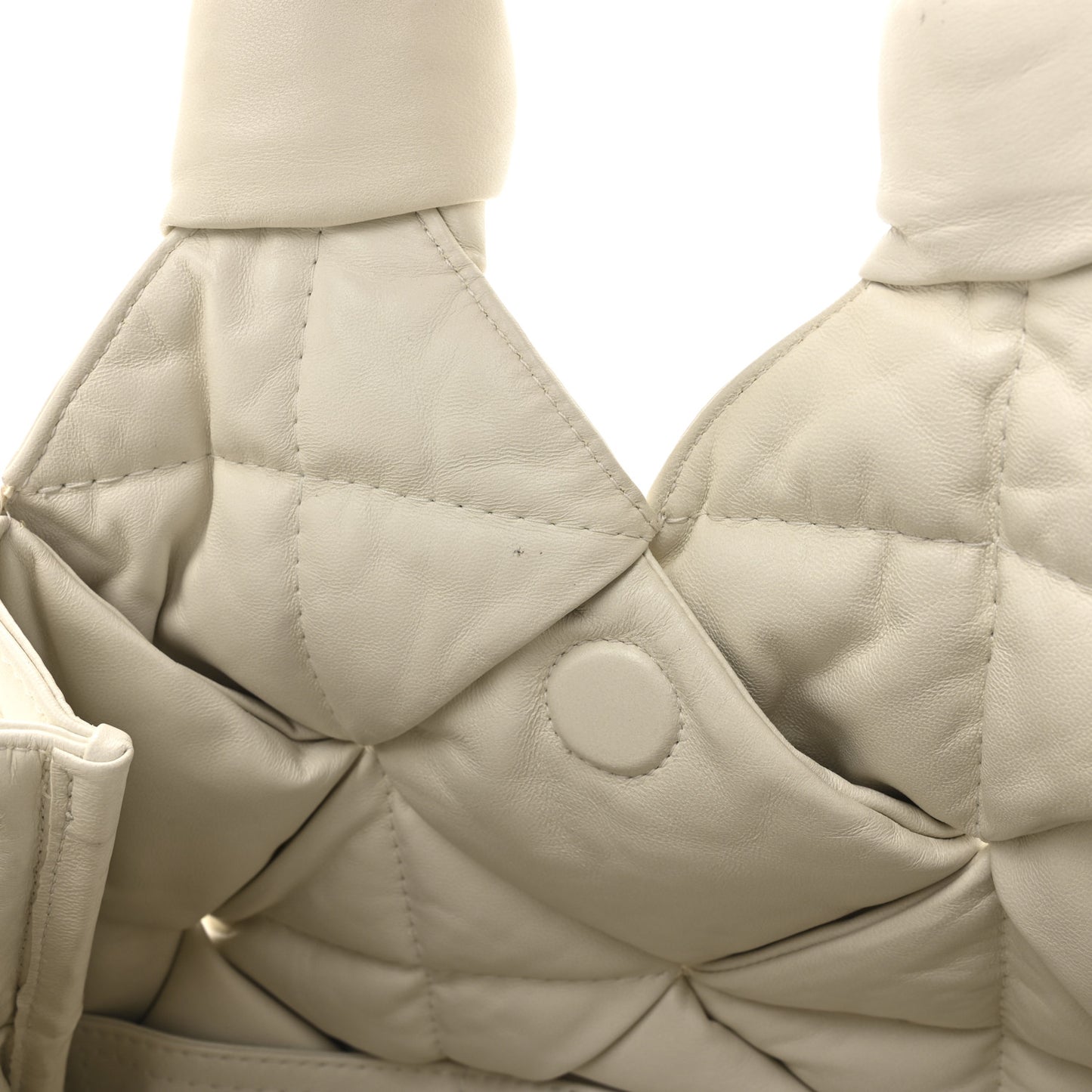 Lambskin Padded Lock Tote White