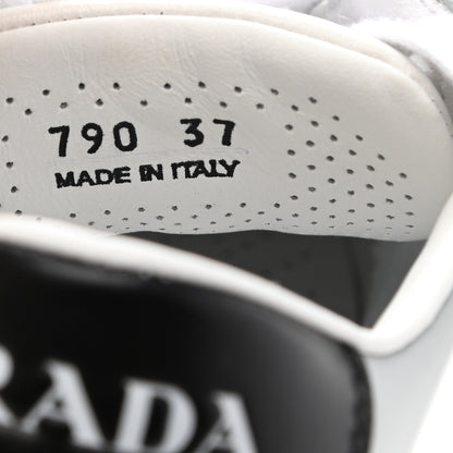 Prada Vitello Sport Spazzolato Rois Rubber Triangle Logo Perforated Womens District Low Top 30mm Sneakers 37 White Fiordaliso 9 of 10