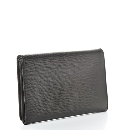 Prada Saffiano Bi-Fold Card Holder Wallet Black 3 of 14