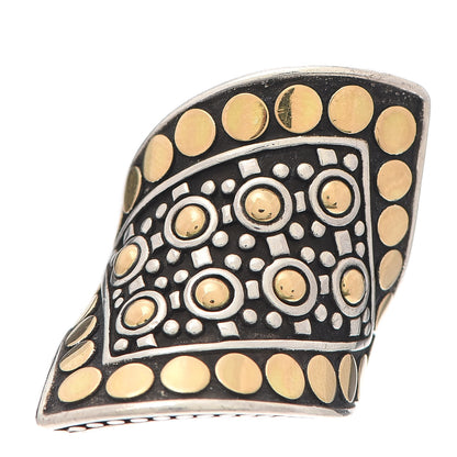 John Hardy Sterling Silver 18K Yellow Gold Jaisalmer Wrap Ring 55 7.25 1 of 5