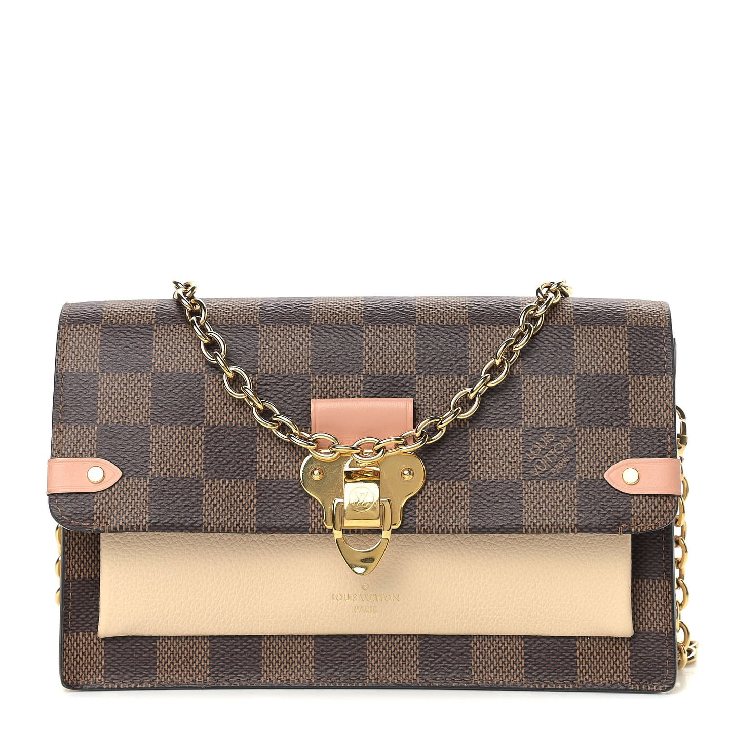 Damier Ebene Vavin Chain Wallet Creme