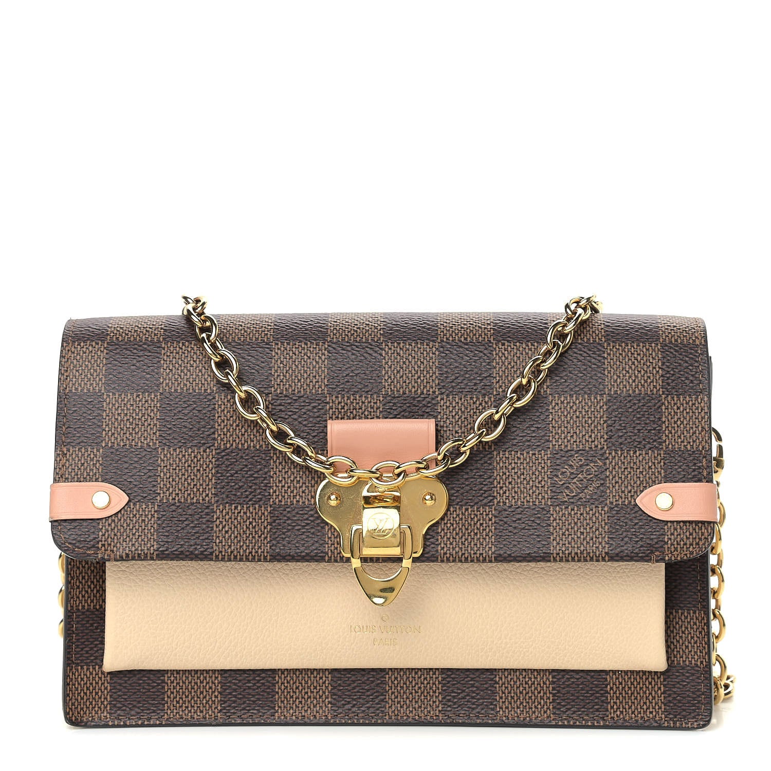 Louis Vuitton Damier Ebene Vavin Chain Wallet Creme 1 of 10
