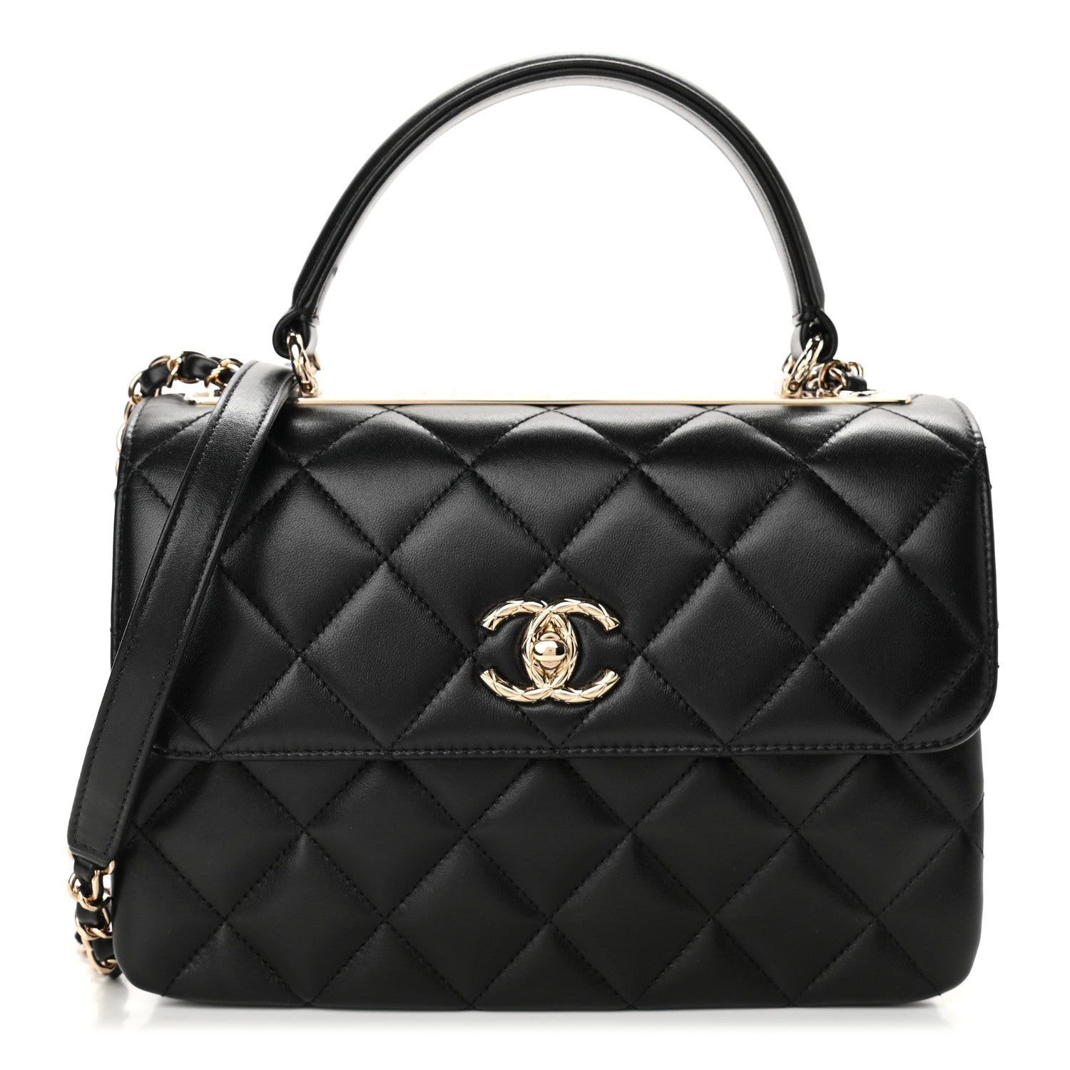 Chanel Lambskin Quilted Small Trendy CC Dual Handle Flap Bag Black 1 of 10