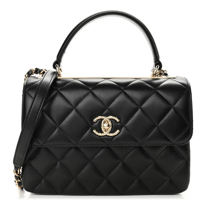 Chanel Lambskin Quilted Small Trendy CC Dual Handle Flap Bag Black 1 of 10
