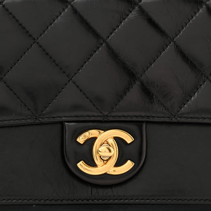 Chanel Glazed Calfskin Quilted Small Straight Lined Flap Black 8 of 11