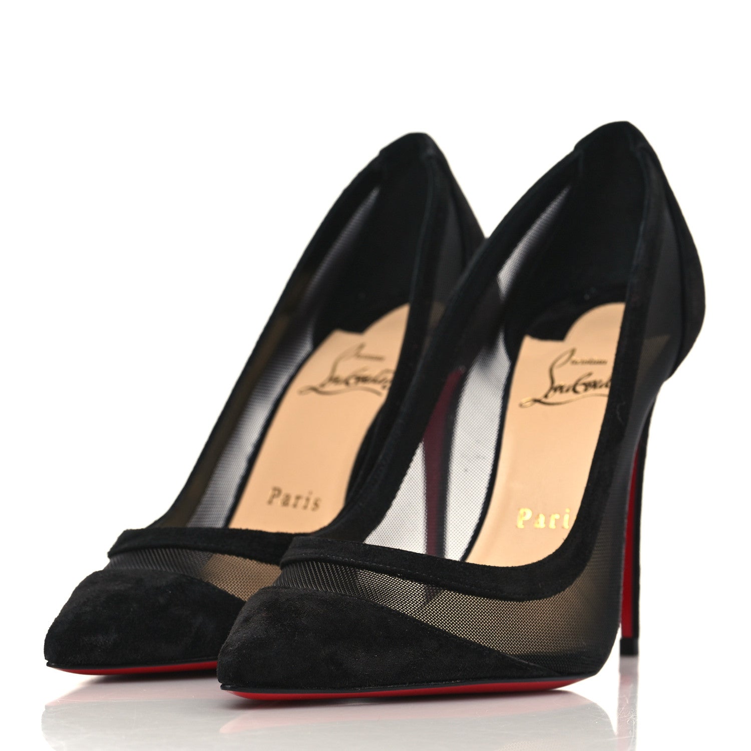 Christian Louboutin Veau Velours Rete Galativi 100 Pumps 37 Black 3 of 8