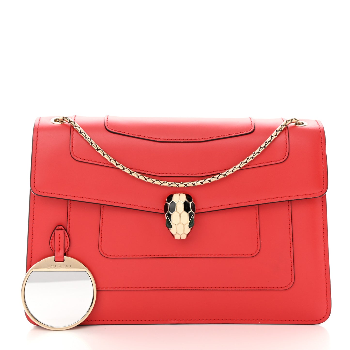 Calfskin Serpenti Forever Shoulder Bag Red