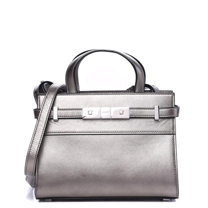 Saint Laurent Metallic Smooth Calfskin Manhattan Nano Shopper Tote Silver 1 of 7