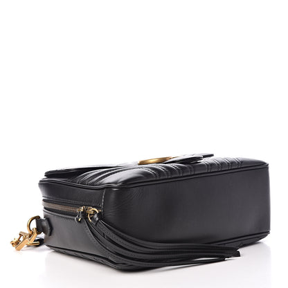 Gucci Calfskin Matelasse Sylvie Web Small GG Marmont Top Handle Shoulder Bag Black 4 of 11