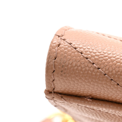 Saint Laurent Grain De Poudre Matelasse Chevron Monogram Envelope Clutch Vintage Peach 8 of 9