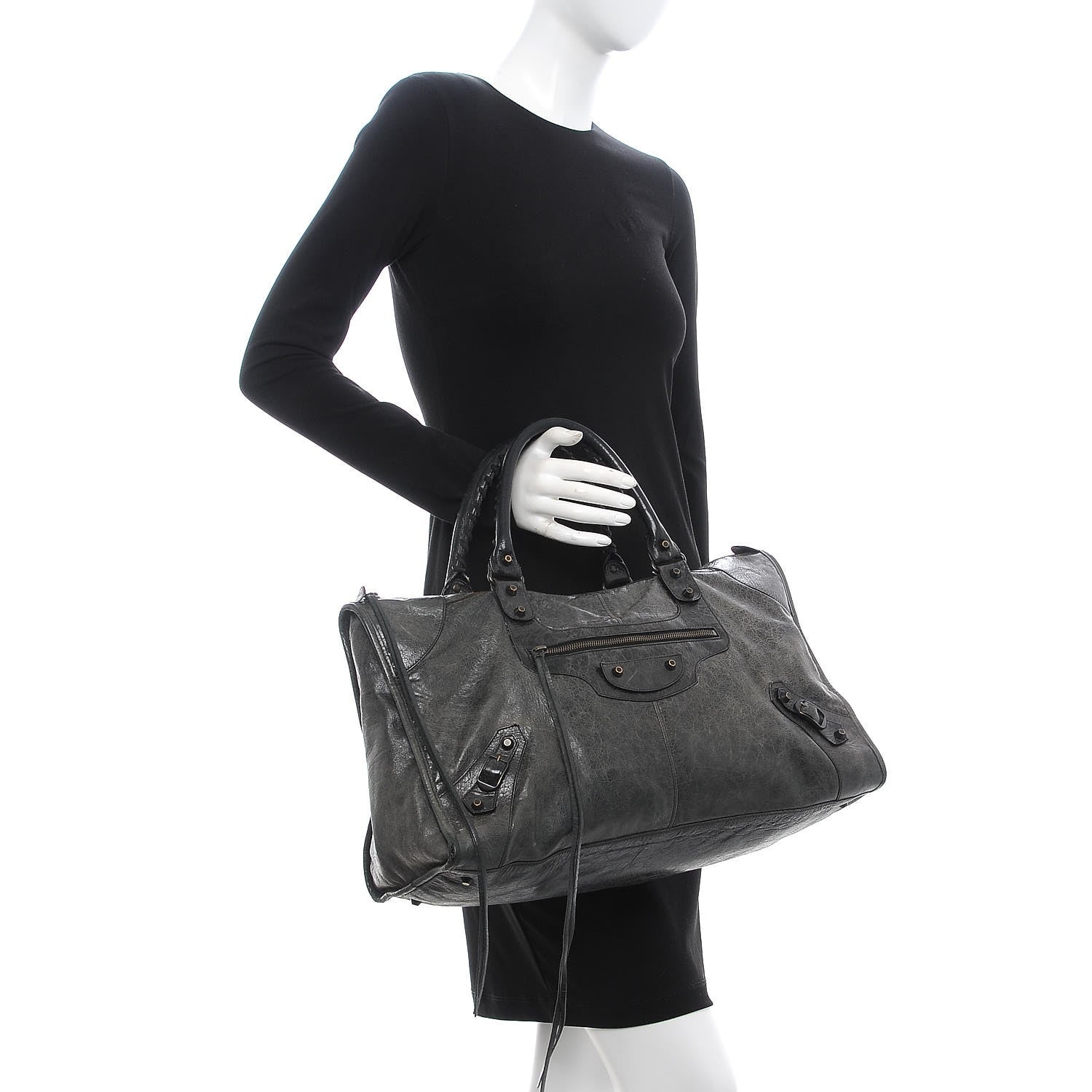 Balenciaga Agneau Classic Hardware Work Anthracite 2 of 13