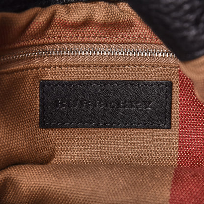 Burberry Grainy Calfskin House Check Small Maidstone Black 6 of 9