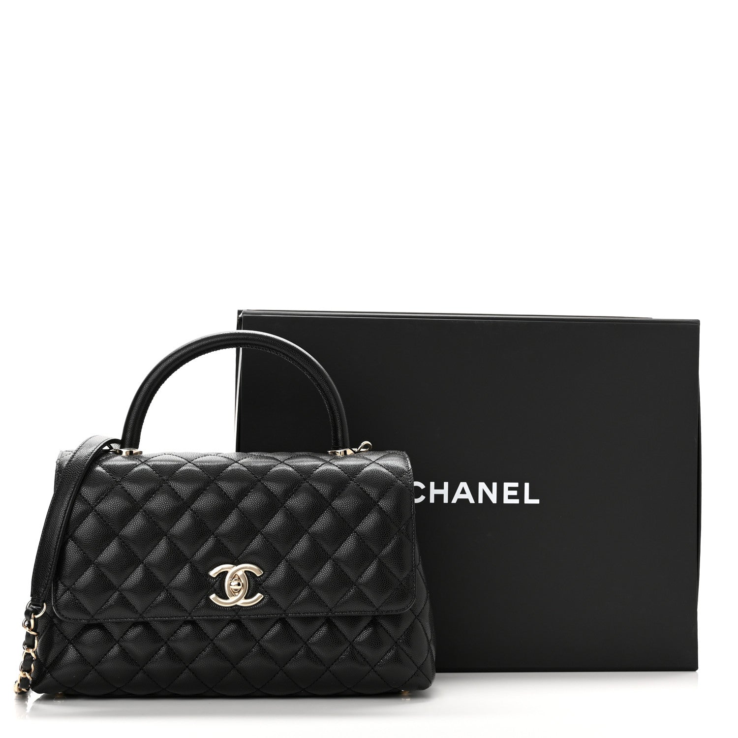 Chanel Caviar Quilted Small Coco Handle Flap Black 11 of 11